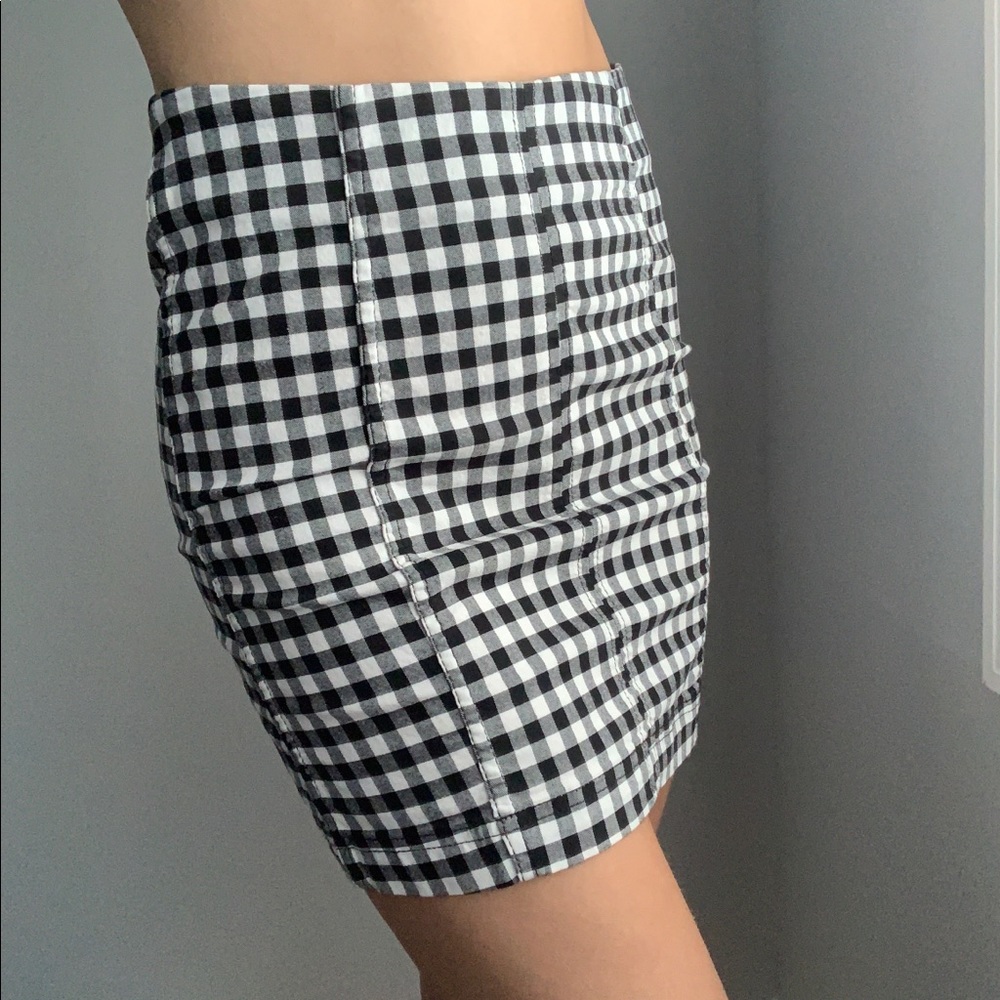 Free People Checkered Mini Skirt